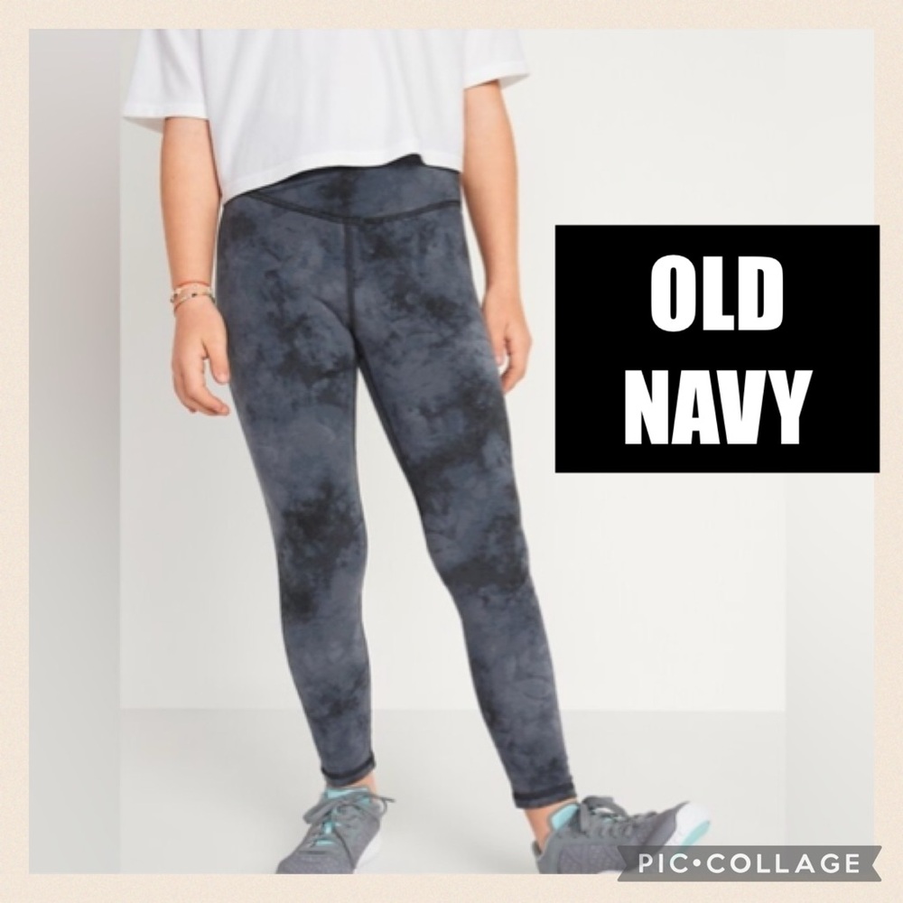 NWT OLD NAVY Gray & Black Powerchill High Rise 7/8 Leggings Size Small